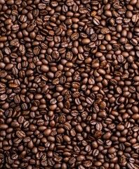 Fototapeta premium Rich aroma from freshly roasted coffee beans covers the table