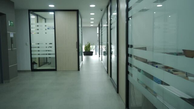empty office hallway view