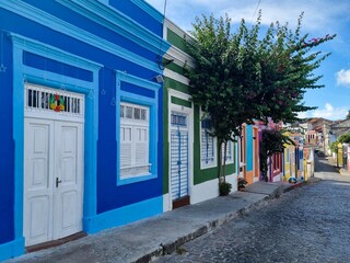 Olinda, Pernambuco - colorful houses in the historic center of Olinda
