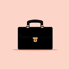Stylish black briefcase with a padlock, perfect for professional settings and secure document storage.