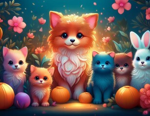 Fototapeta premium cute pets