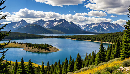 Majestic Mountain Lake Panorama