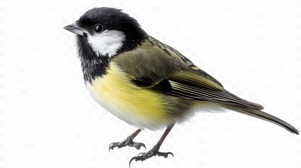 Small bird perched isolated on transparent background