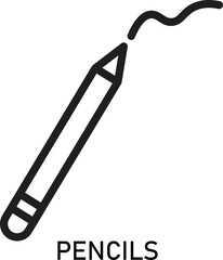 Pencils Icon. Pencil Icon Perfect for Writing and Educational Themes. design outline in trendy style. Vector illustration