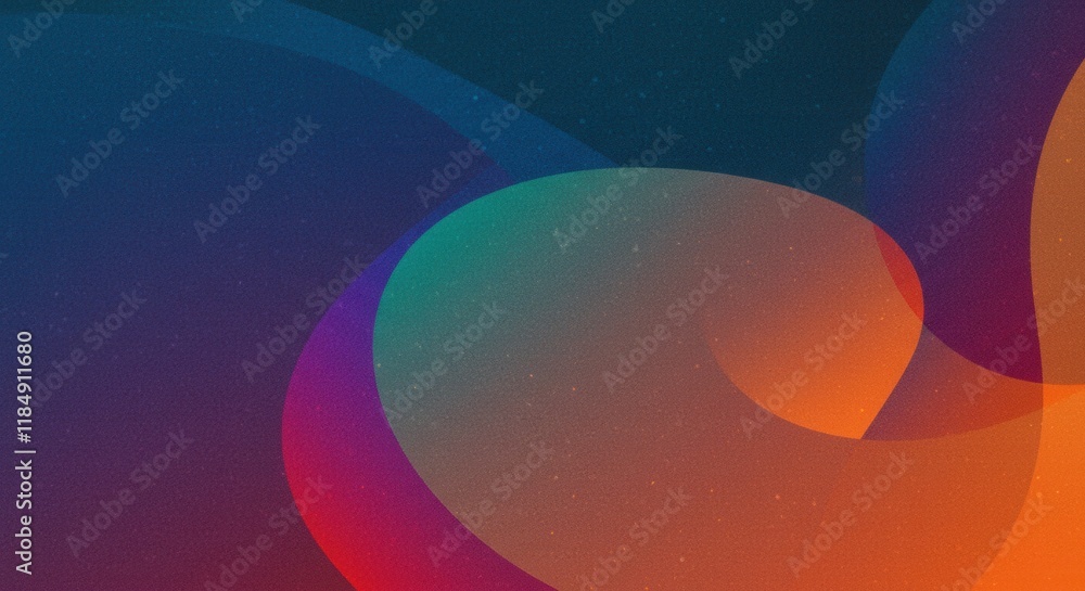 Poster colorful abstract gradient curved lines on dark background