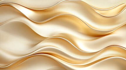 Obraz premium Textured golden waves flow seamlessly across a smooth surface creating a luxurious appearance