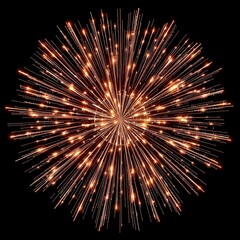 Festive Golden Fireworks Burst Celebration Party New Year