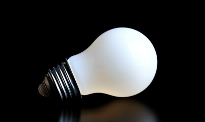 A single isolated light bulb emitting a warm glow in the darkness, atmosphere, isolated, bulb