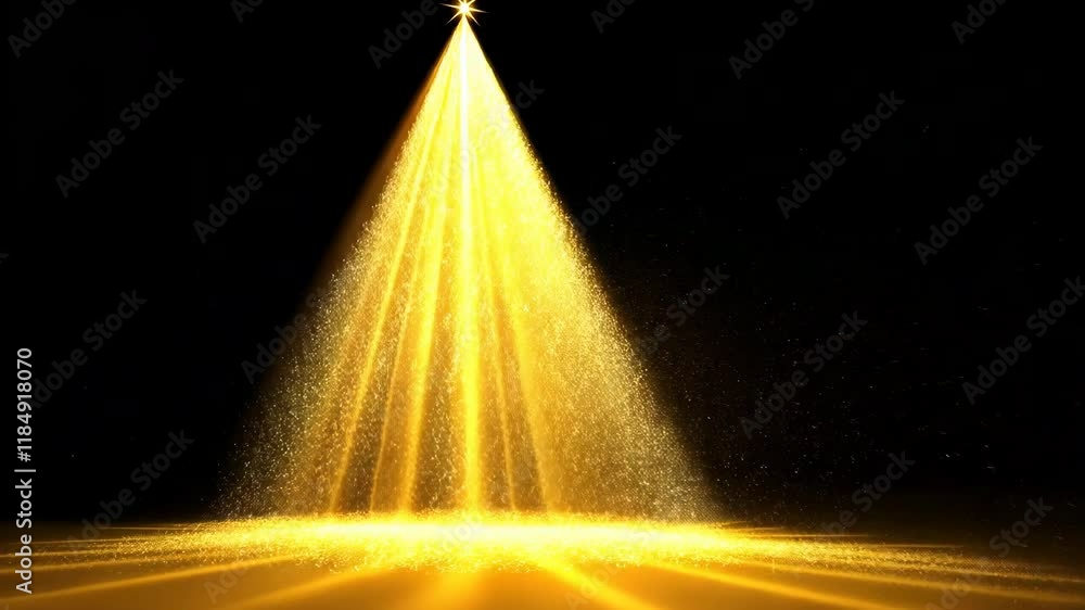 Aufkleber radiant golden light beam shines down creating magical and ethereal atmosphere with sparkling partic
