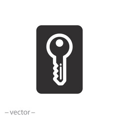 flat icon of key card, for opening door in hotel room, closing doors system, vector illustration, for website, app, ui