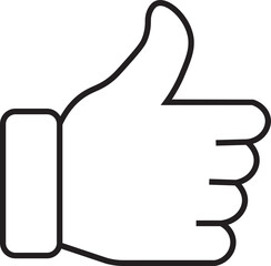 Obraz premium Thumb up icon. Like button for website and mobile app. Line style. Good, positive Gesture Button Sign. Social Media Feedback Symbol. Isolated Vector Illustration.
