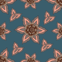 Wallpaper in the style of Baroque. Seamless vector background. Set of colored floral ornament. Graphic pattern for fabric, wallpaper, packaging