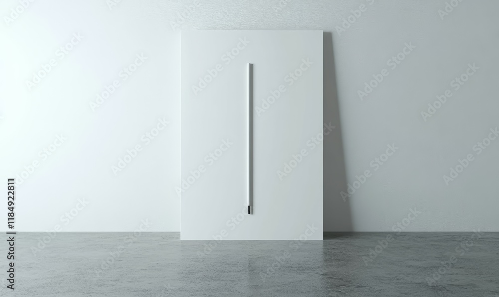 Poster a simple yet elegant baton positioned in the center of a blank white canvas with minimal clutter, un