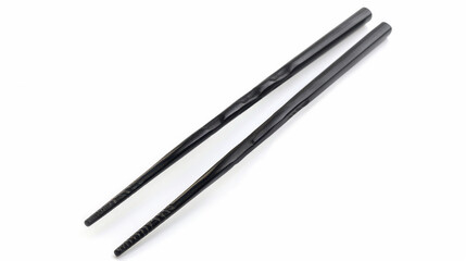 black chopsticks isolated on white