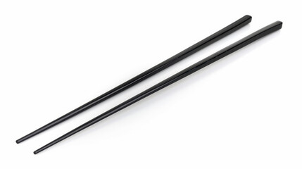 black chopsticks isolated on white