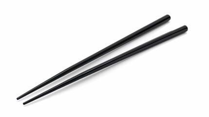 black chopsticks isolated on white