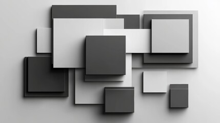 Abstract 3d rendering of geometric shapes. Composition with squares. Cube design. Modern background for poster, cover, branding, banner, placard.