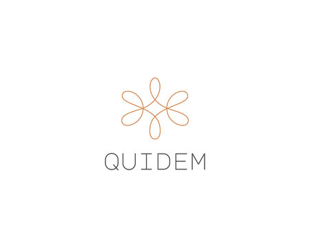 Abstract flower elegant logo. Premium beauty salon hotel logotype. Spa boutique jewelry store line symbol.  illustration.