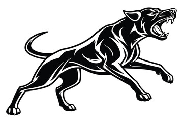 Fototapeta premium a fierce black and white fighting dog