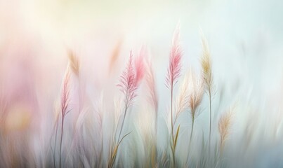 Obraz premium Soft focus on delicate wild plants, creating a dreamy and serene atmosphere