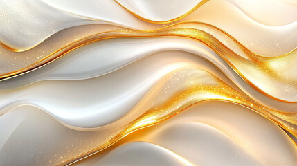 Obraz premium Elegant golden and silver wave design creating a luxurious and modern abstract background