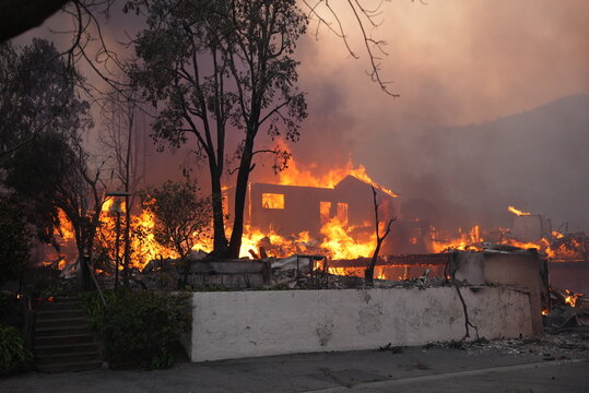 House burning in the Palisades fire