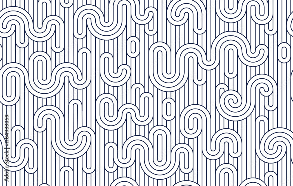 Aufkleber linear seamless pattern, vector stripy geometric abstract background, tiling art runny dynamic lines