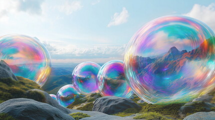 Clouds shimmering with fluorescent colors like gia_005