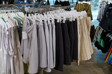 Stylish shorts display invites shoppers to explore trendy summer fashion