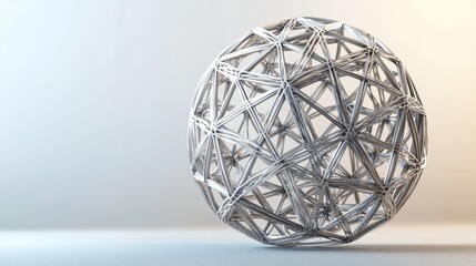 3d render of metal detailed shape. Minimal futuristic background.