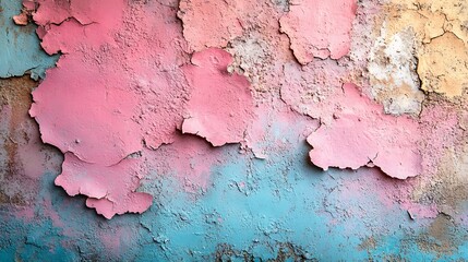 Obraz premium Peeling Paint Reveals Colorful Wall Texture