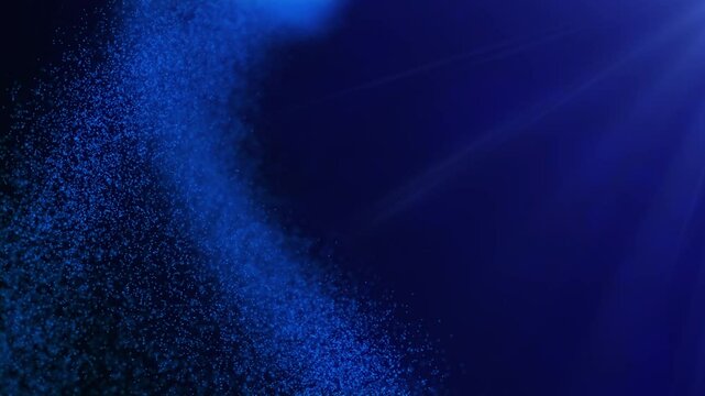 Rotating DNA strand formed by glowing particles on a futuristic blue background. Perfect for themes of genetics, biotechnology, molecular science, DNA research, innovation, and medical advancements.