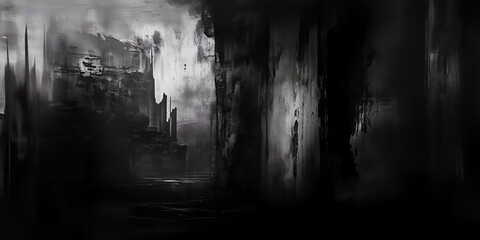 Abstract Cityscape in Black and White
