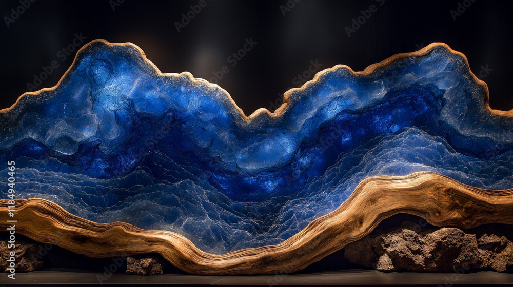 Poster multi-level thunderclouds from which pulsating blu_008