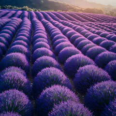 Obraz premium Lavender field aerial view