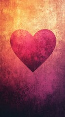 Textured red heart on a rustic gradient background with vintage tones