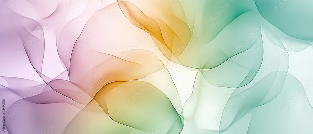 Poster Soft circles and ovals overlaid with translucent l_012