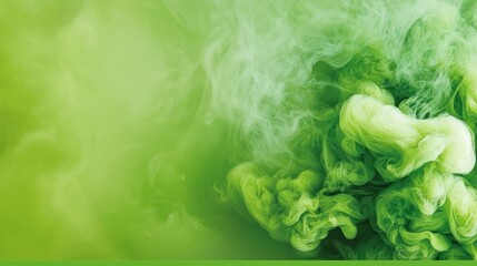 A green background with smoke coming out of it