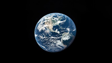 Fototapeta premium A stunning view of Earth captured from space, showcasing vibrant oceans and landmasses under a dark backdrop.