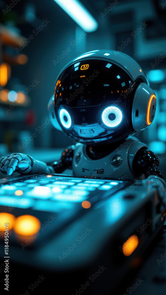 Poster undetectable ai in a futuristic lab setting.