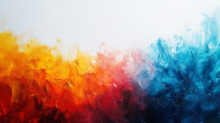 A single splash of color on a white canvas symbolizes the beginning of something beautiful, evoking creativity and new possibilities. The blurred empty space amplifies the chaos of potential