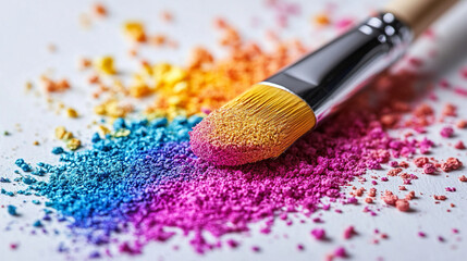 A single splash of color on a white canvas symbolizes the beginning of something beautiful, evoking creativity and new possibilities. The blurred empty space amplifies the chaos of potential