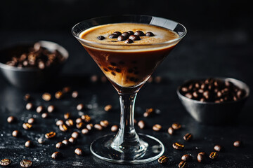 Espresso Martini with Coffee Bean Garnish