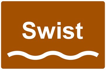 Illustration eines Namensschildes für den Fluss 