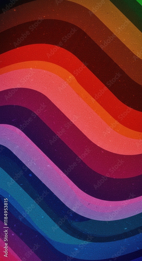Poster vibrant abstract waves in multicolor gradient pattern