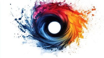 An abstract swirl of vibrant colors blending smoothly into a central void, evoking a sense of motion and energy.