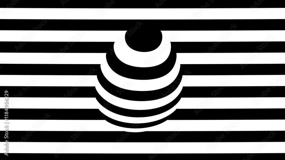 Aufkleber 3d render with abstract simple white and black striped background. loop 4k futuristic background