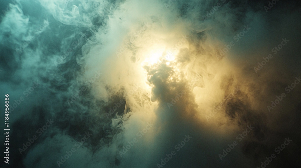 Aufkleber mesmerizing interplay of light and clouds in a tranquil atmosphere at dusk