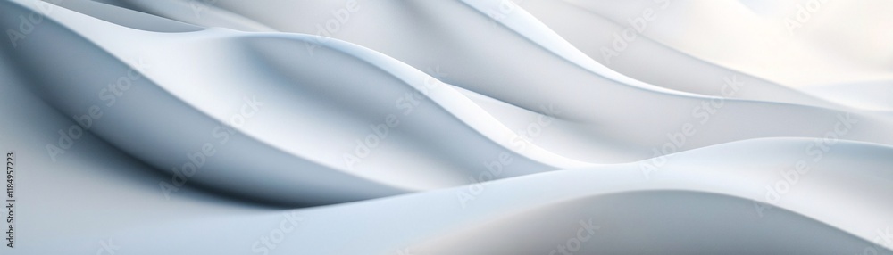 Poster abstract white wavy background flowing smoothly