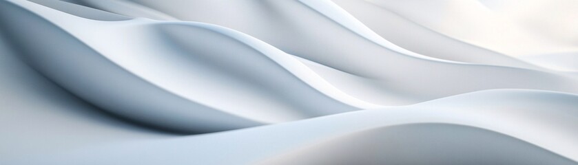 Abstract white wavy background flowing smoothly